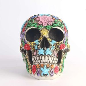 Decorative Objects Figurines Human Head Skull Statue for Home Decor Resin Halloween Decoration Sculpture Teaching Sketch Model Crafts 8031 231121