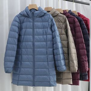 Piumino da donna Parka Piumino con cappuccio staccabile Piumino invernale da donna Leggero e sottile Piumino d'anatra bianco Parka da donna Lungo caldo Piumino di grandi dimensioni 231120