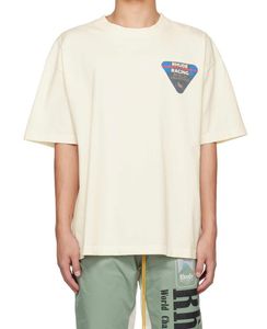 Designer modekläder tees tshirts rhude vår sommarslogan blå triangel tryck bokstav kort hylsa t-shirt stilfull lös gata män kvinnor toppar streetwear