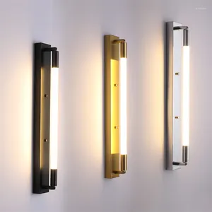 Lâmpada de parede moderna ouro led luz cilíndrica espelho do banheiro lâmpadas para sala estar quarto cabeceira arandelas decoração para casa iluminação