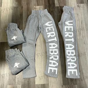 Calças masculinas capris vertabrae y2k sweatpants calças femininas harajuku hip hop carta impressão baggy calças casuais cintura elástica cordão calças de jogging t231121