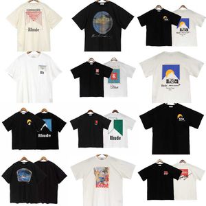 デザイナーファッション服TシャツRhudeアメリカンニッチトレンディブランドデザインセンス男性女性カップルフォグルーズフィッティングTシャツハーフスリーブトップスストリートウェア