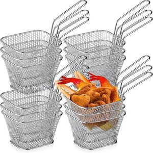 Тарелки Fry Basket Французский держатель для чипсов Мини-корзины для сервировки Многоразовые фритюрницы для дома