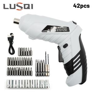 Screwdrivers LUSQI Electric Screwdriver Set 36V Rechargeable Smart Screwdriver Multifunctional Cordless Power Screwdriver Tools Drill Driver 230422