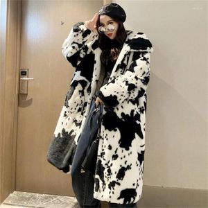 Damen Pelz Winter Baumwolle Jacke Männer und Frauen Kleidung All Over Gedruckt Panda Haar Nerz Fleece Verdickt Warm