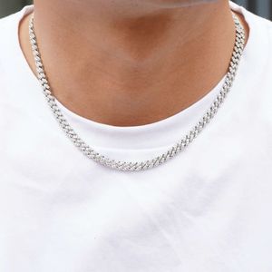 colares de pingentes jóias finas 6mm 8mm VVs Diamond Diamond Moissanite Colar Chain Chain Link Sterling Sier Men Men Men. Chain Miami Cuban Link