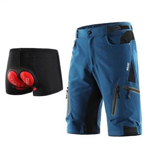 Arsuxeo Men's Cycling Shortsルーズフィットバイクショーツアウトドアスポーツ自転車ショートパンツMTBマウンテンウォーター236Z