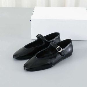 The Row shoes row Pure the Mary Jane flat women's shoes straight line buckle shallow French grandma's shoes Soft and light MUOJ EZWI 2024