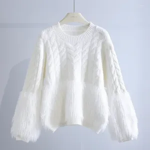 Kadın Sweaters Kış Kesikli Püskül Kablo-Knit Sweater 2023 Tasarım Sense Niche Gevşek Külot Üstü Kadın Mujer