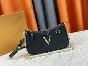 Högkvalitativa designerväskor Dam äkta läder Mini Easy Pouch On Strap-väska Damväska Crossbody-väska Axelväskor Empreinte Coin Purses tote-väska Handväska 19cm