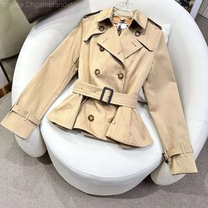 Women's Trench Coats Designer Coat Luxury Plaid Style Fashion Stitching Two Loose Womens Midlength