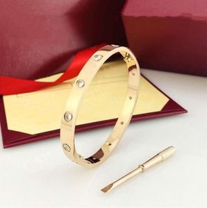 Mağazalar Tasarımcı Bilek Mücevher Tornavida Love Bangle Fashion Unisex Manşet Bilezikler Paslanmaz Çelik Kapalı 18K Altın Sevgililer Günü Zarif Hediye