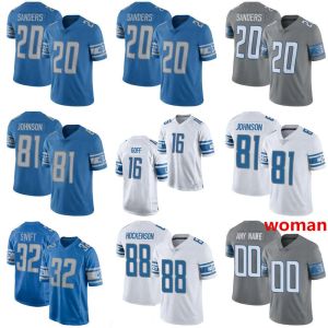 Brock Wright 44 Camisa de futebol personalizada Malcolm Rodriguez 97 Aidan Hutchinson 14 Amon-Ra St.Brown 16 Jared Goff 32 D'Andre Swift 81 Johnson