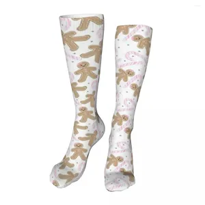 Calzini maschili di pan di zenzero ragazza zucca rosa caramella per novità una caviglia unisex unisex mid-calf spesso maglia morbida casual