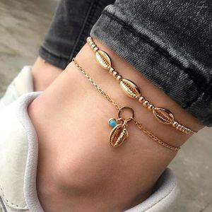 Anklets Summer Sea Shell Anklet Ankle Bracelets For Women Charms Scallop Seashell Bracelet On The Leg Female Chain Foot