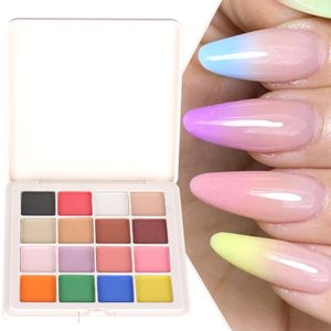 Polveri acriliche liquidi 16 colori sfumati polvere per unghie solido magico glitter neon cromo sfregamento polvere ombre manicure smalto pigmento decorazione fai da te BES100 231121