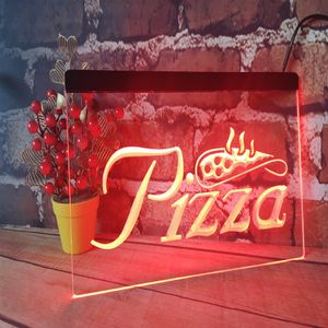 Pizza Slice Beer Bar Bar Pub Club 3D Znaki LED Neon Light Znak Wystrój domu Crafts293d