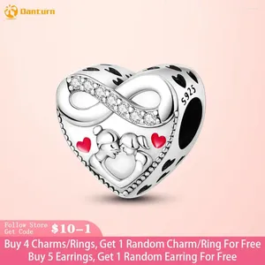 Loose Gemstones Danturn 925 Sterling Silver Beads Mother And Daughter Charm Fit Original Bracelets Fashion Women Jewelry