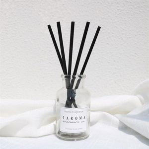 Boa fábrica 100 pçs / lote 3mm 20cm rattan fragrância incenso preto fibra reed difusor substituição recarga varas aromáticas stick283x