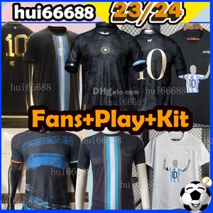 3 stjärnor 23 24 Soccer Jerseys Limited Edition 3-tiden mästare Dybala Kun Aguero di Maria Argentinas de Paul Messi fans Player GK Men Kids Kits Football Shirt