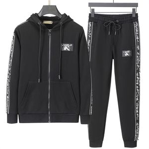 GGMen Sportswear Zestaw marki Mens Tracksuit Sporting Fitness Odzież Dwie kawałki Kurtka z długim rękawem + spodnie Casual Męskie garnitur M-XXXL