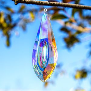 Dekoracje ogrodowe H D 120 mm AB wiszące kryształy Suncatcher okna okna Prisms Rainbow Maker żyrandol Kryształowy wisiorek do wystroju domu 230422