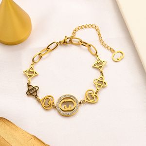 Gold Plated Chain Bracelets Designer 2023 Wedding Party Design Letter Bracelet for Women Fashion Love Gift Jewelry Wholesale