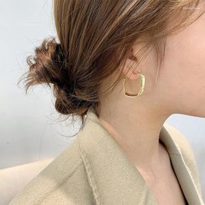 Hoop Earrings Luxury Glitter Thick Square Gold Color Silver For Women Chunky Vintage Jewelry Wholesale