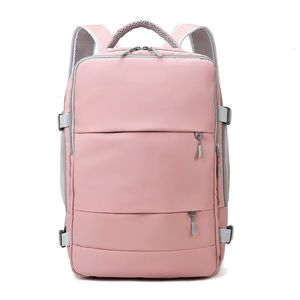 Utomhuspåsar rosa kvinnor reser ryggsäck vattenavvisande antitheft stilfull dagpack väska med bagagestrap USB laddning port 231121