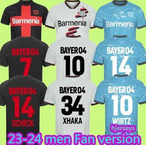 23 24 Bayer 04 Leverkusen Futebol Jerseys 2023 2024 Home Away Terceiro Camisa Kits DEMIRBAY Wirtz BAKKER SCHICK BAILEY HOME CH Aranguiz Paulo Schick Futebol Homens Jerseys