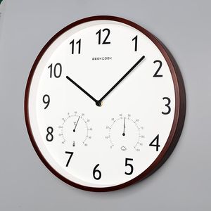 Wall Clocks Nordic Fashion Modern Simple Mute Digital Quartz Watch Clock With Temperature Humidity Living Room Home Decor