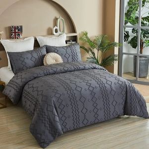 Bedding sets Duvet Cover Large 3 Pieces Soft Embroidered Charpy Bohemian 100% Washed Microfiber Tufted Comfortable Set 231121