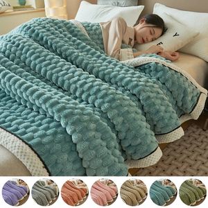 Cobertores Coral Velvet cobertor Sofá Ar Condicionado Cobertor Inverno Quente Cobertor de Dormir Macio Confortável Flanela Cobertores de Lã 231122
