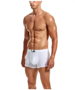 Majaki męskie sportowe bieliznę płaskie spodnie narożne bokser bawełniany w połowie stały kolor kroplowy klej duży rozmiar