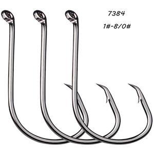 9 Sizes 1#-8 0# 7384 Crank Hook High Carbon Steel Barbed Hooks Asian Carp Fishing Gear 200 Pieces Lot F-57205f