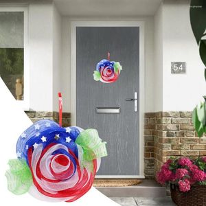 Decorative Flowers Wreath Pendant Hanging Decoration Home Decor With Lanyard Attractive Happy Independence Day