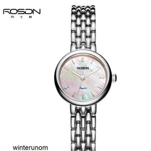 Rosdn Import Watches Rosdn Watch Womens 2023 New Watch Womens Fashion Simple Steel Band Womens Watch Quartz Womens Watch Waterproof 3688 Natural White Steel Ban HB4M