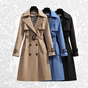 Casacos de trincheira femininos primavera outono 2023 edição coreana britânico retro casaco de alta qualidade 231120