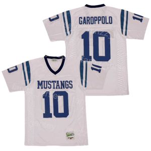 High School Rolling Meadows Jersey Football 10 Jimmy Garoppolo Moive Reine Baumwolle Atmungsaktives College für Sportfans Pullover HipHop Team Weiße Stickerei Uniform