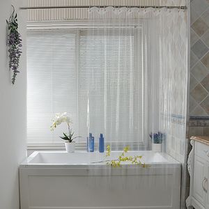 Duschvorhang Transparent Einfacher Wasserdichter PEVA Badvorhang Mildewproof Bathing Cover Hohe Qualität mit 12 Stück Kunststoffhaken 230422
