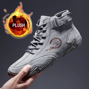 Boots Men Motorcycle Ankle Leather Light Soft Luxury High Top Hiking Sneakers Loafer Shoes for 231121