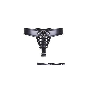 Andra hälsoskönhetsartiklar Chastity Devices New Mens Faux Leather Belt Device Begränsning Fancy Dress R47 Drop Delivery DHRSU