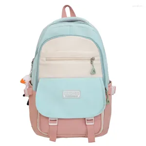 School Bags Fashion Casual Panelled Backpack Nylon Cute Luxury Laptop Women Female 2023 Travel Student College Bag