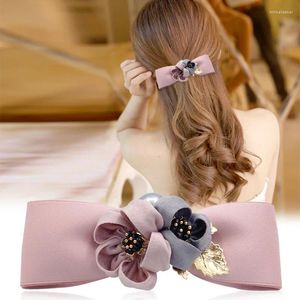 Hair Clips Korean Cute Romantic Flower Net Headdress Stewardess Coiled Hairnet Pocket Hairpin Accessories For Women Wedding