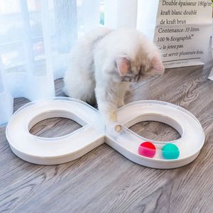 Outros suprimentos para animais de estimação Track Ball Cat Toy 8 Shaped Roller Interactive Toys Rotating Running Balls para Gatinho Acessórios Interessantes 231122