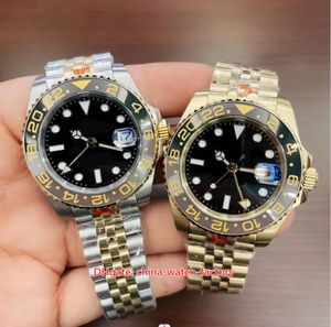 U1F Fabrika Erkekleri İzle En kaliteli 40mm GMT 126713 126718 18K Sarı Altın Saatler Jubilee Bilezik Safir Cam ST19 Mekanik Otomatik Erkek Kollumları