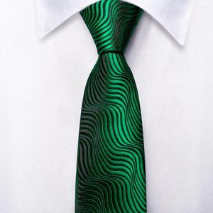 Bow Ties Hi-Tie Designer Green Novely Tie för barn Luxury Handky Child Silk Slips 120 cm lång 6 cm bred modeparti