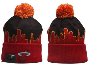 Miami''heat''beanies Boston Bobble Hats Baseball Hockey Ball Caps 2023-24ファッションデザイナーバケツハットチャンキーニットフェイクポムビーニークリスマスハットスポーツニットハットA0