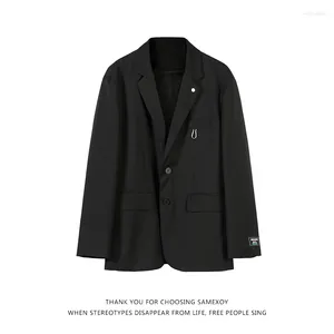 Herrenanzüge Herren Weiße Blazer Für Koreanische Modetrends Streetwear 2023 Ankunft Anzug Tops Jacke Lose Schwarze Kleidmäntel Männliche Kleidung