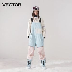 Skiing Pants VECTOR Thick Men Women Ski Pants Straight Overalls Jumpsuit Skiing Bib Waterproof Winter Warm Windproof Outdoor Sports Snowboard 231122